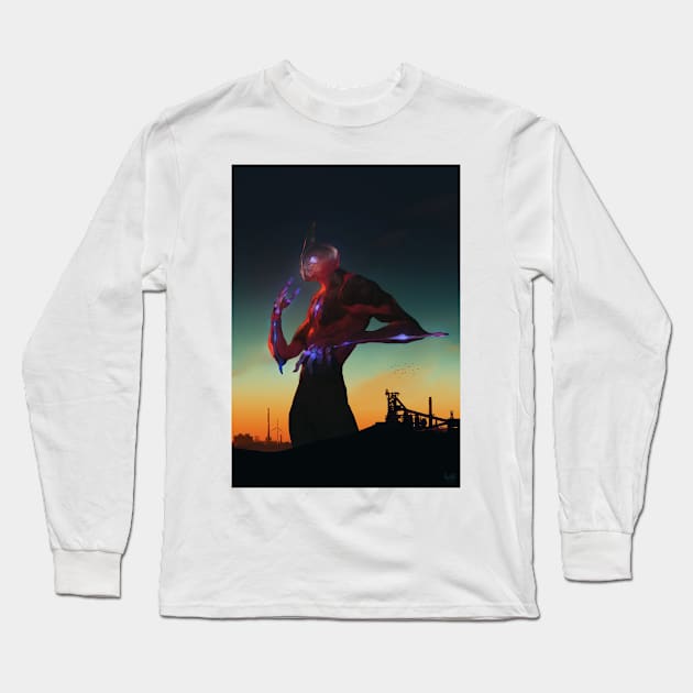 Ultramang Glow Long Sleeve T-Shirt by LeonardoVincentArt